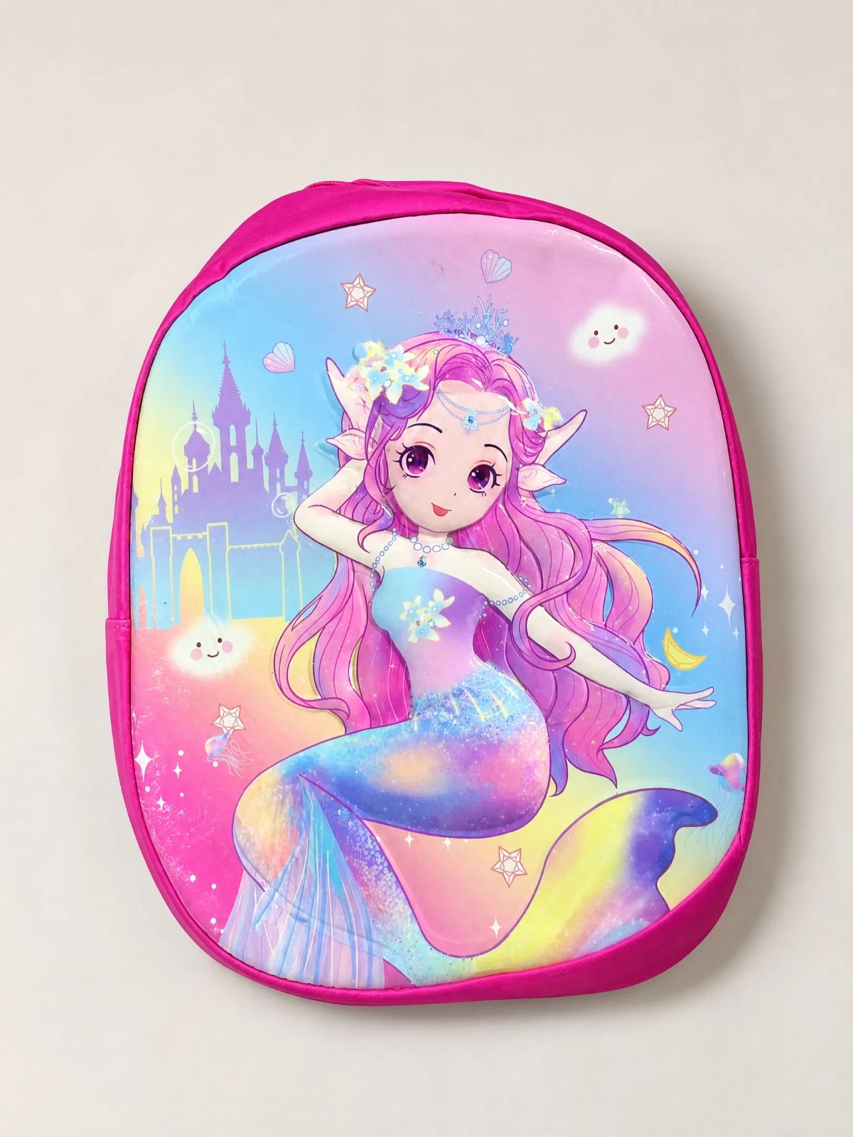 BACK TO SCHOOL Cartoon Themed Girls Mermaid School Backpack, Colorful Fantasy Princess Lightweight Book Bag for Preschool, PP1 - PP2