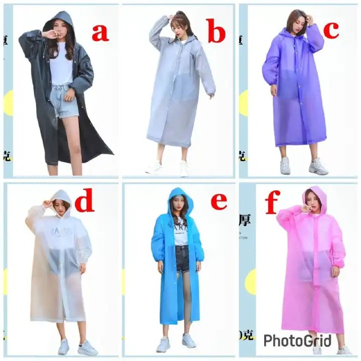 Long EVA Material Plastic Raincoat Waterproof Rain Coat Adults. Free Size Safe & Eco-friendly -Made for heavy rains/El nino rains/predictions.