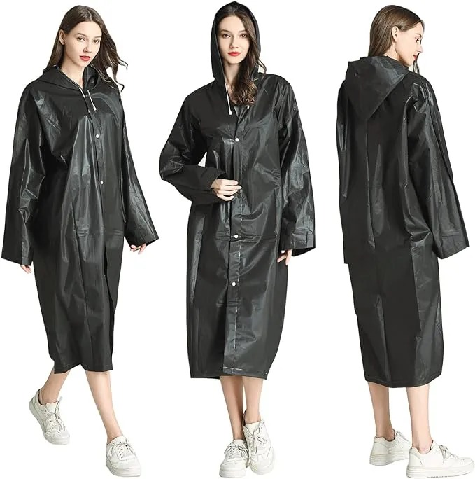 Long EVA Material Plastic Raincoat Waterproof Rain Coat Adults. Free Size Safe & Eco-friendly -Made for heavy rains/El nino rains/predictions.
