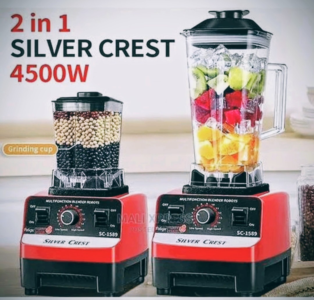 ⚡️SILVER CREST Commercial Heavy Duty Blender 2 in 1 4500 Watts Double Jug with Grinding Machine And Grinder❤️‍🔥  Strong And Powerful Blender❤️‍ cute as pictured  🔥⚡️