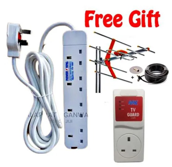Accessories TVGuard, TV Guard For Digital Smart Android TV With EXTRA BONUS 4 Way Power Extension, Digital Smart Android TV Aerial Antenna & Coaxial Cable