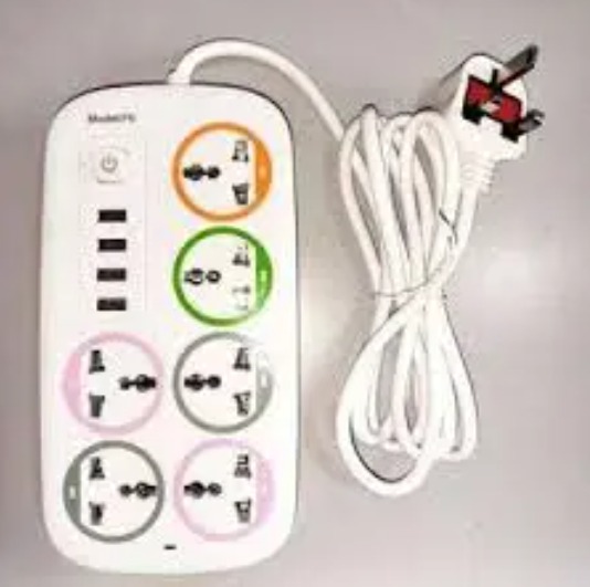 Extension Cables 6 Way With 4 USB Ports Multiplug Power Extension Socket Power Cables