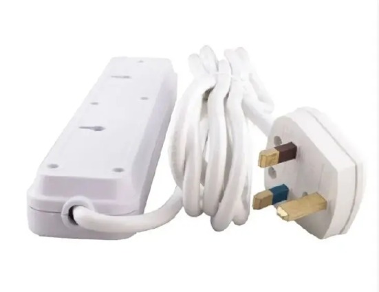 Power King Commercial & Home Best 4 Way Power Extension With Long Cable // Power extenson - White