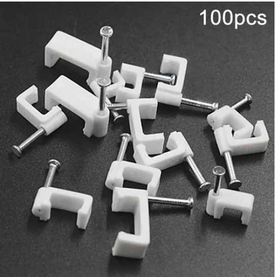 Nail Cable Clips Flat 100Pcs.