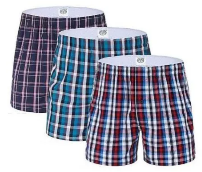 6Pcs,4pc,3ps Finest Quality Pure Cotton Checked Men's Boxers Very Comfortable Plaid Men Underwear.