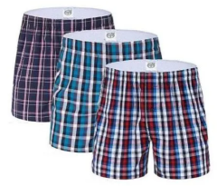 6Pcs,4pc,3ps Finest Quality Pure Cotton Checked Men's Boxers Very Comfortable Plaid Men Underwear.