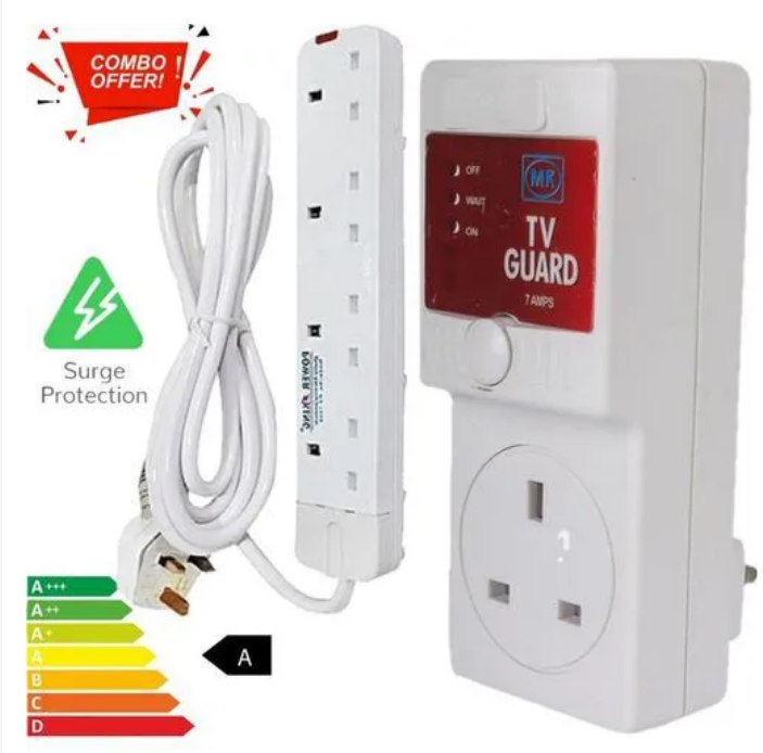 Power King 4 Way Extension Socket And A Free Tv Guard Protector