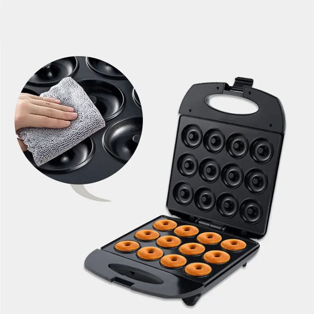 12 Hole Donut / Doughnut Maker with Non-Stick Heating and Overheating Protection
