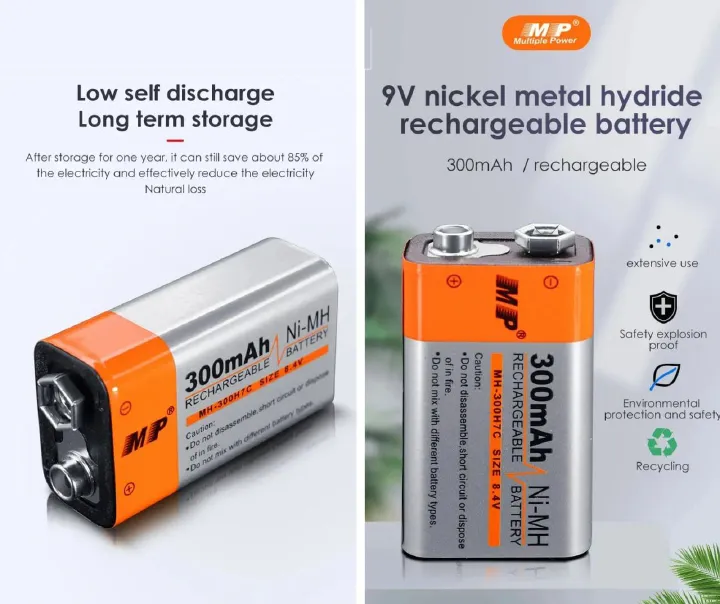 MP 9V Rechargeable Microphone Battery - 1PC