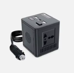 Olesson Car Power Inverter 150W Socket 2 Type-C + 2 USB Car Charger W/LED Display Converter Adapter Modified Sine Wave