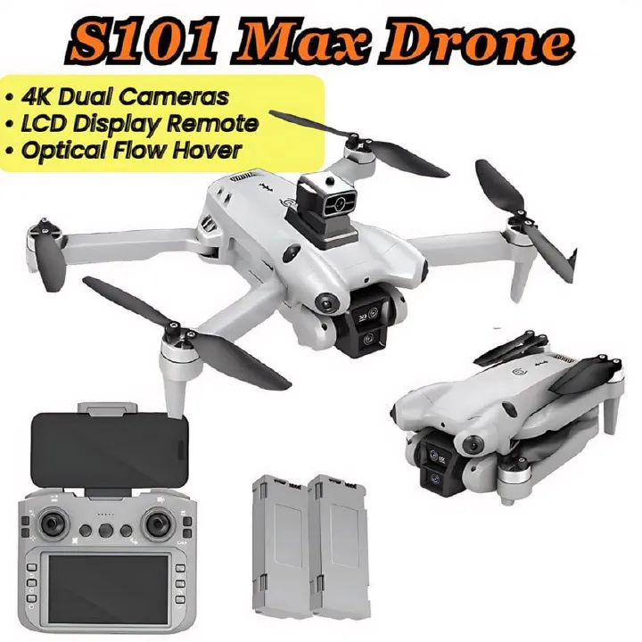 Drone S101 Max, Screen on Controller, Obstacle Sensor + Bag