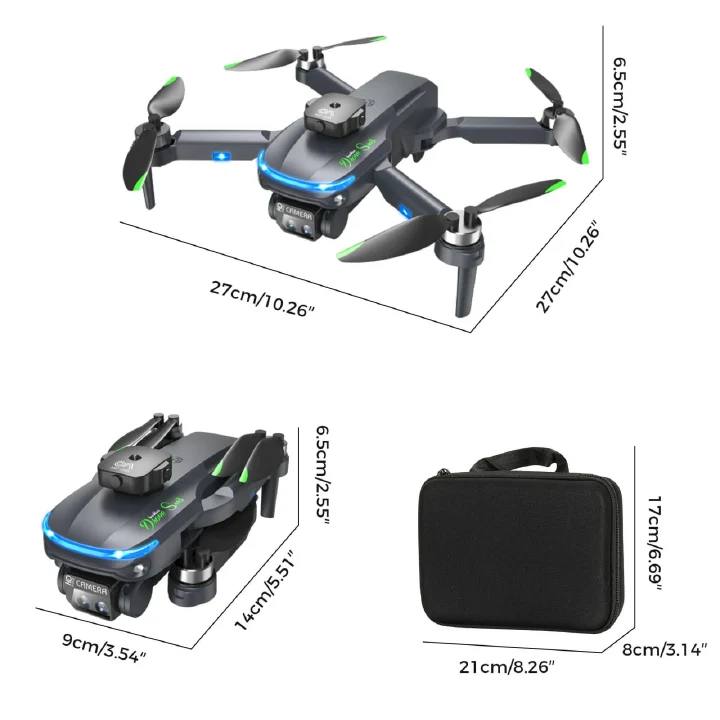 S118 Drone with Camera HD 1080P, RC FPV Drones for Children and Beginners, Foldable Quadcopter with 2 Batteries, Brushless Motor, One Touch Start/Landing, 5G WiFi Transmission, Follow Me