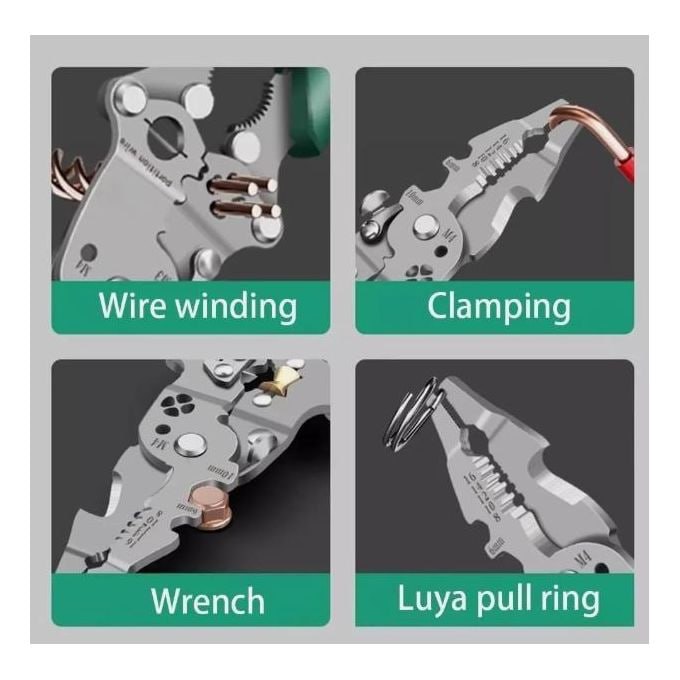 16-in-1  Foldable and Reconfigurable Wire-Trimmer & Cutter Crimping Tool - Multi-functional Electrical Tool for Machinery Workshop - Tools for Automobile Maintenance - Manual Tools