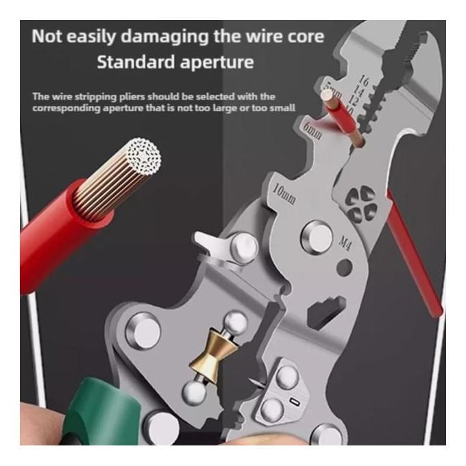 16-in-1  Foldable and Reconfigurable Wire-Trimmer & Cutter Crimping Tool - Multi-functional Electrical Tool for Machinery Workshop - Tools for Automobile Maintenance - Manual Tools