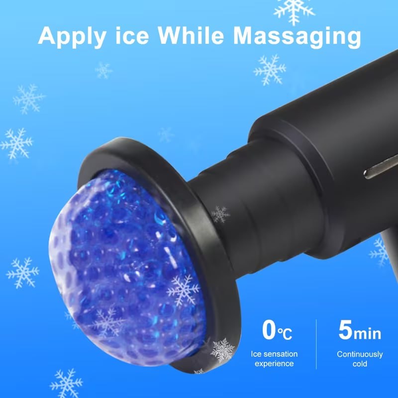 Electric Muscle Massager, Massage Gun, Vibrating Device, 6-Head Interchangeable Massage Gun with 6 Adjustable Settings, LCD Display, USB Rechargeable for Both Hot and Cold Compress, Father's Day Gift