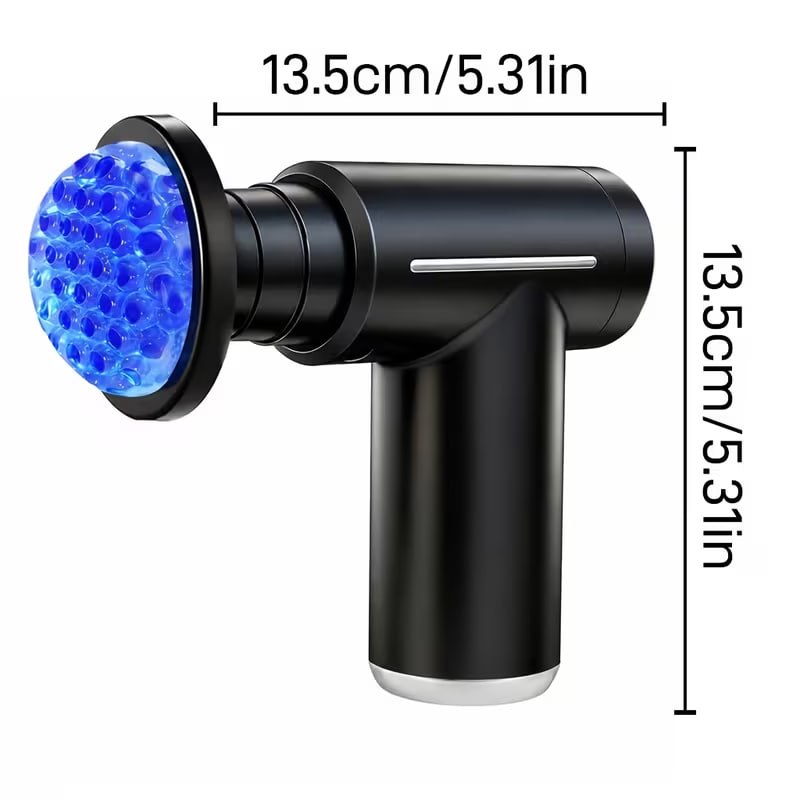 Electric Muscle Massager, Massage Gun, Vibrating Device, 6-Head Interchangeable Massage Gun with 6 Adjustable Settings, LCD Display, USB Rechargeable for Both Hot and Cold Compress, Father's Day Gift