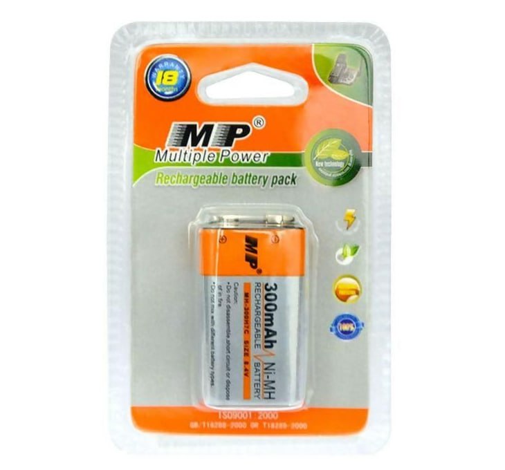 Multiple Power 9V 300mAh Li-ion Ni-MH Rechargeable Battery