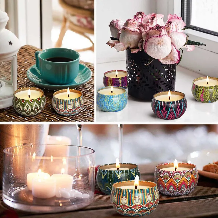 Scented Candles Gifts for Women, Natural Soy Wax, Aromatherapy Candles, Portable Travel Candles, for Stress Relief and Relaxation of the Body, for Mother's Day, Christmas, Birthday, Bath