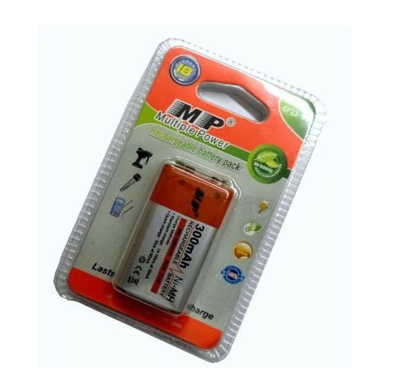 Multiple Power 9V 300mAh Li-ion Ni-MH Rechargeable Battery