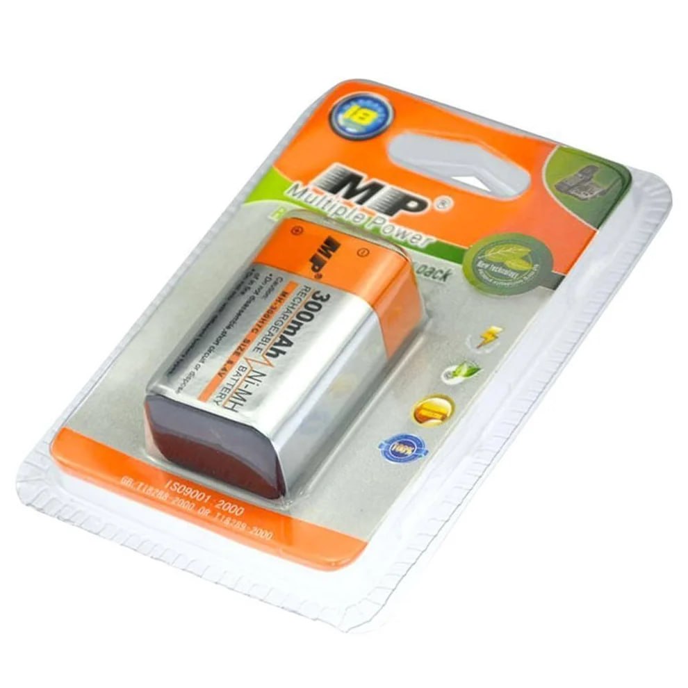 Multiple Power 9V 300mAh Li-ion Ni-MH Rechargeable Battery