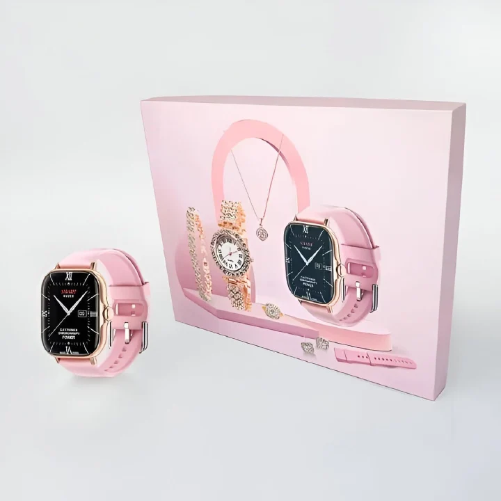 A58 Plus Smart Watch & Ladies Watch Gift Set | Birthday Gift for Girls & Women | Premium Gift Box