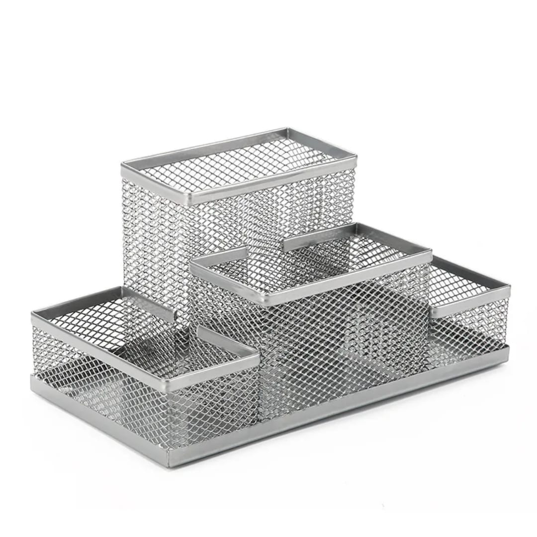 🥳🥳 well organized 
Pens ,remote, phone, makeup🥁🥁🥁
Metallic mesh organizers available 
Stable and durable