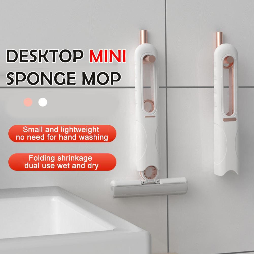 Self squeezing desktop mini mop