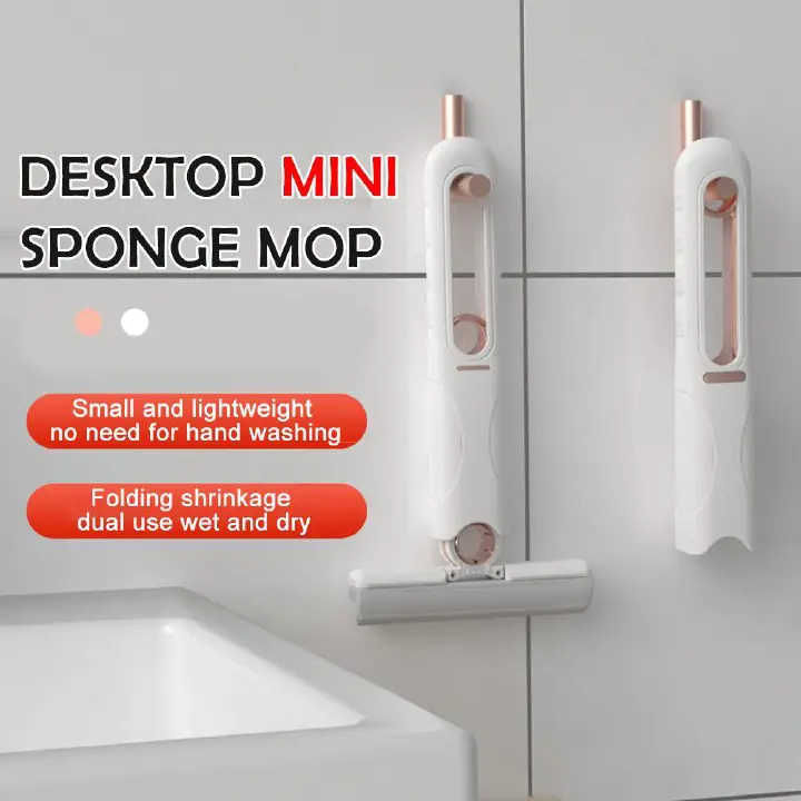 Self squeezing desktop mini mop