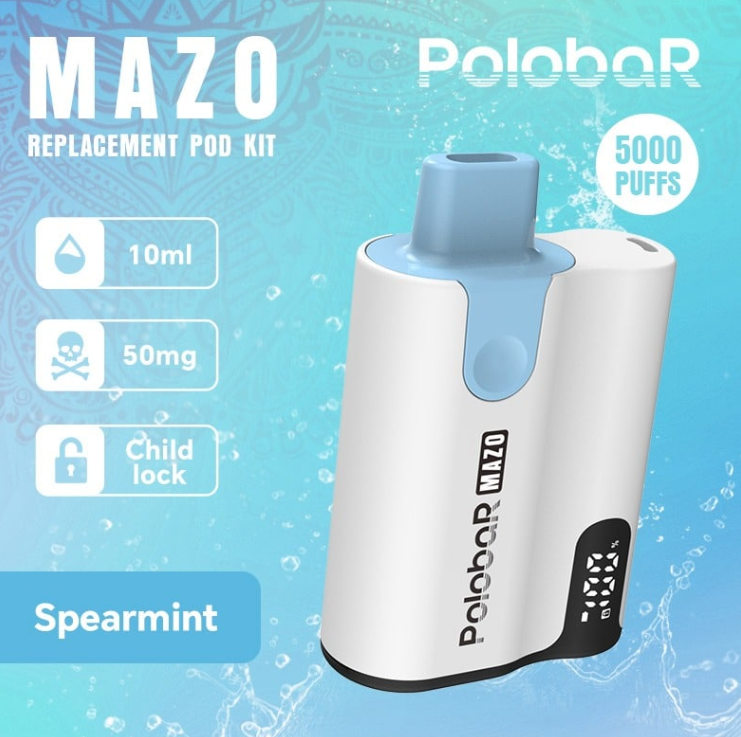 POLOBAR MAZO Starter Kit Disposable Vape | 5000 Puffs | Mesh Coil Technology | USB Type-C Rechargeable | Long-Lasting Performance