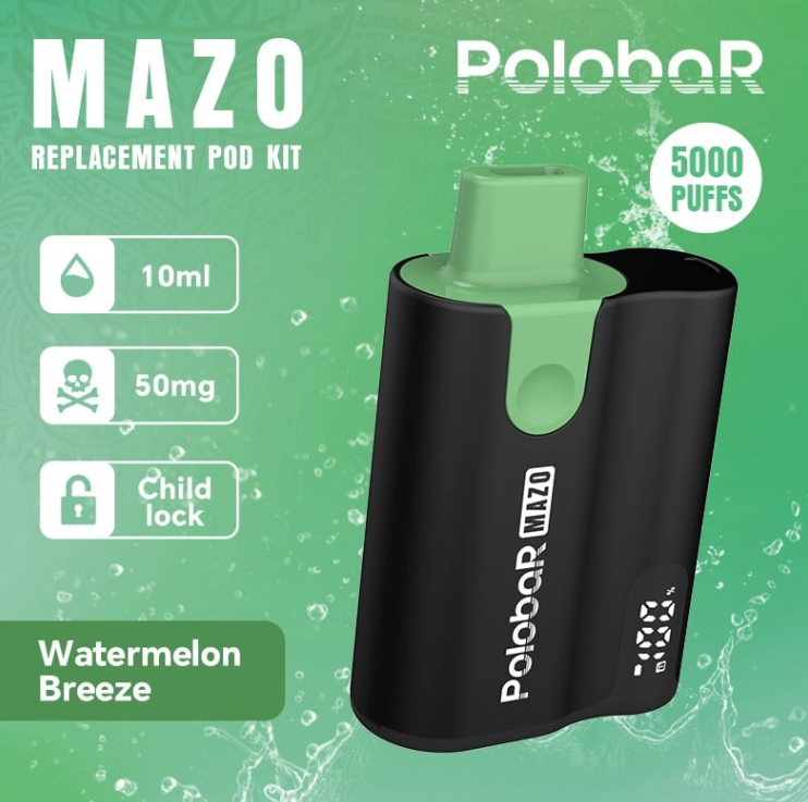 POLOBAR MAZO Starter Kit Disposable Vape | 5000 Puffs | Mesh Coil Technology | USB Type-C Rechargeable | Long-Lasting Performance