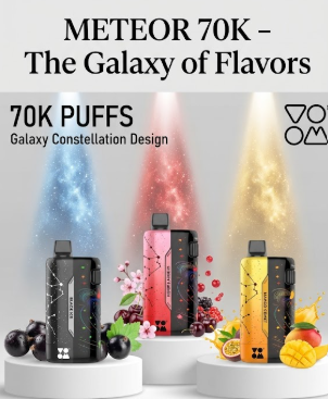 70,000 Puffs VOOM Meteor Smart Disposable Vape |10W–30W Adjustable Power | USB Type-C Rechargeable