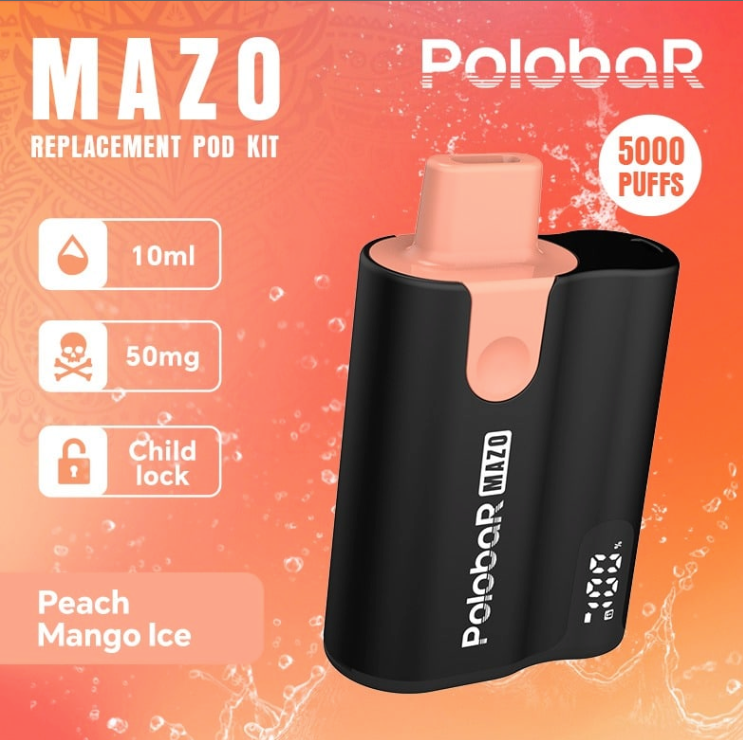 POLOBAR MAZO Starter Kit Disposable Vape | 5000 Puffs | Mesh Coil Technology | USB Type-C Rechargeable | Long-Lasting Performance