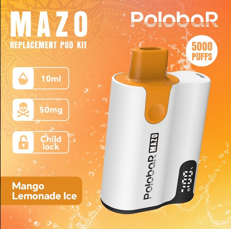 POLOBAR MAZO Starter Kit Disposable Vape | 5000 Puffs | Mesh Coil Technology | USB Type-C Rechargeable | Long-Lasting Performance