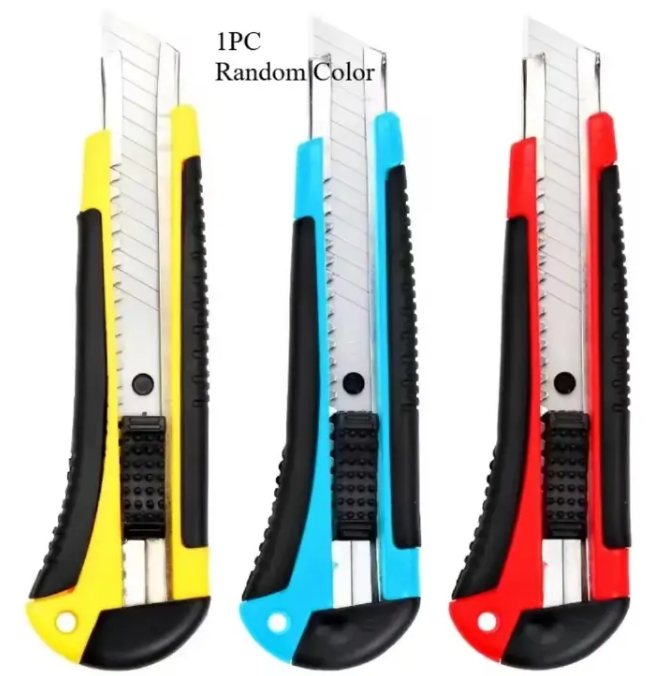 Retractable Utility Knife & Box Cutter – Heavy-Duty Cutting Tool with Sharp Blade, Non-Slip TPR Handle, Durable ABS Body & Stainless Steel Blade Holder