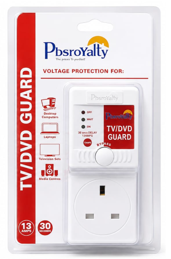 Pbs 13A Fridge & TV Guard – Refrigerator & TV Surge Protector & Voltage Stabilizer for Power Surges and Voltage Fluctuations