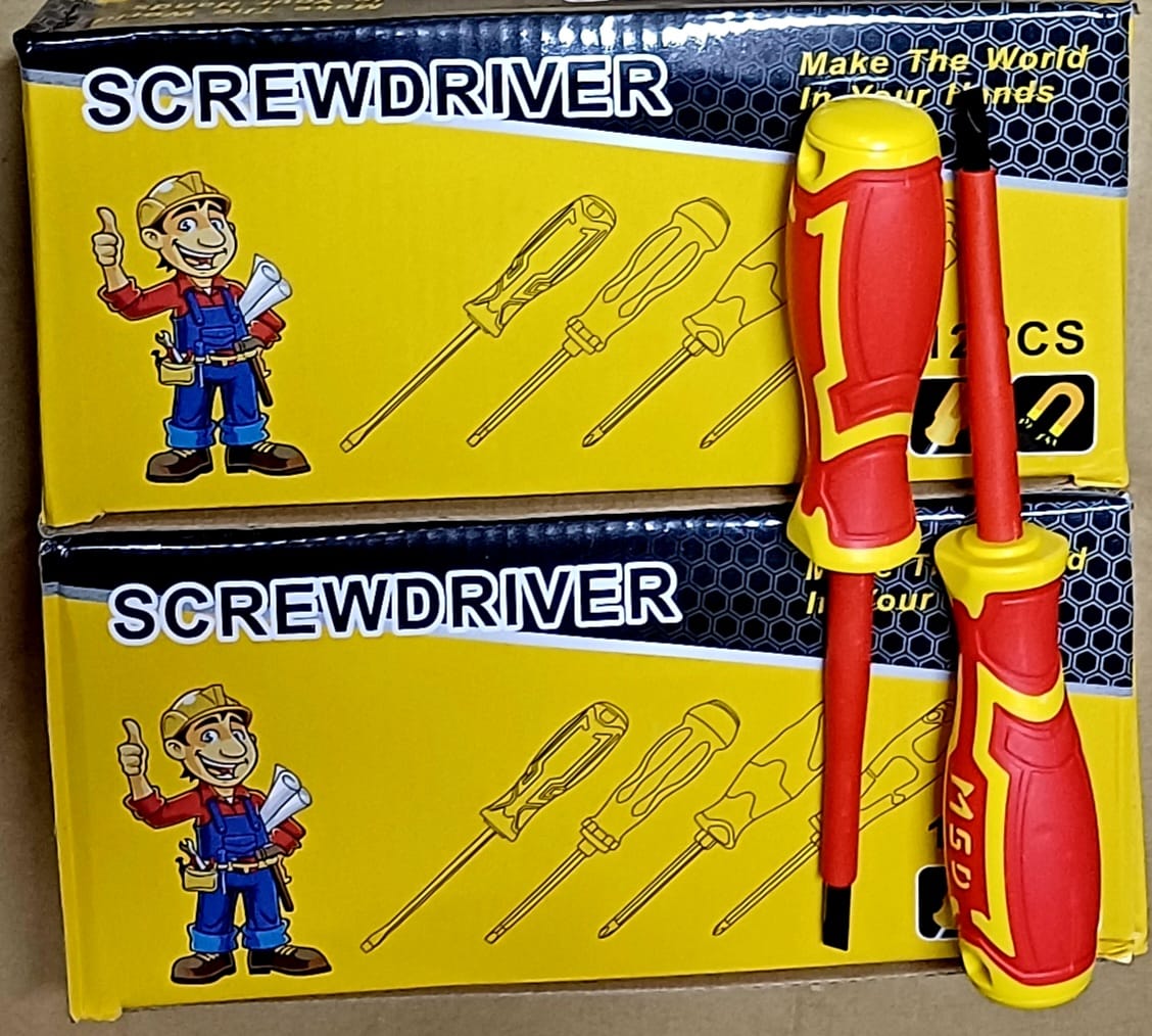 Electrical insulated screwdriver.A STAR AND A FLAT SCREW DRIVER