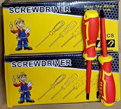 Electrical insulated screwdriver.A STAR AND A FLAT SCREW DRIVER