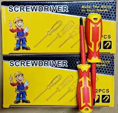 Electrical insulated screwdriver.A STAR AND A FLAT SCREW DRIVER