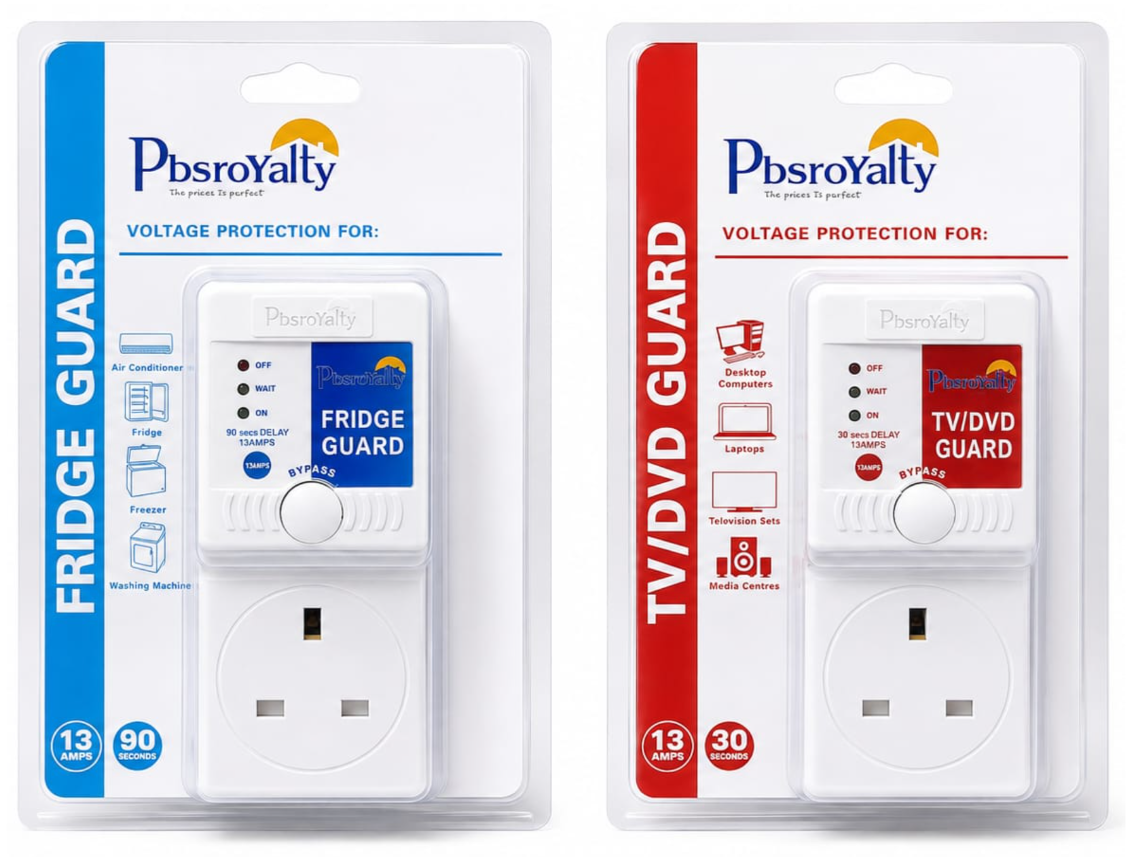 Pbs 13A Fridge & TV Guard – Refrigerator & TV Surge Protector & Voltage Stabilizer for Power Surges and Voltage Fluctuations