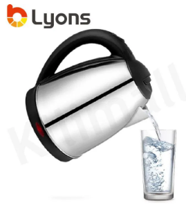 LYONS Cordless Stainless Steel Electric Kettle plus FREE Ceriotti Hair Blow Dryer and FREE Sundabests Power King Heavy Duty 4-Way Extension
