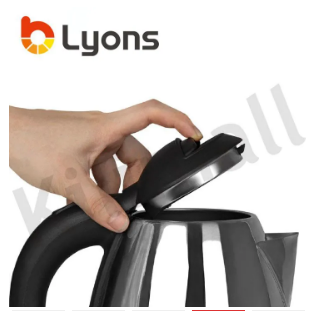 LYONS Cordless Stainless Steel Electric Kettle plus FREE Ceriotti Hair Blow Dryer and FREE Sundabests Power King Heavy Duty 4-Way Extension