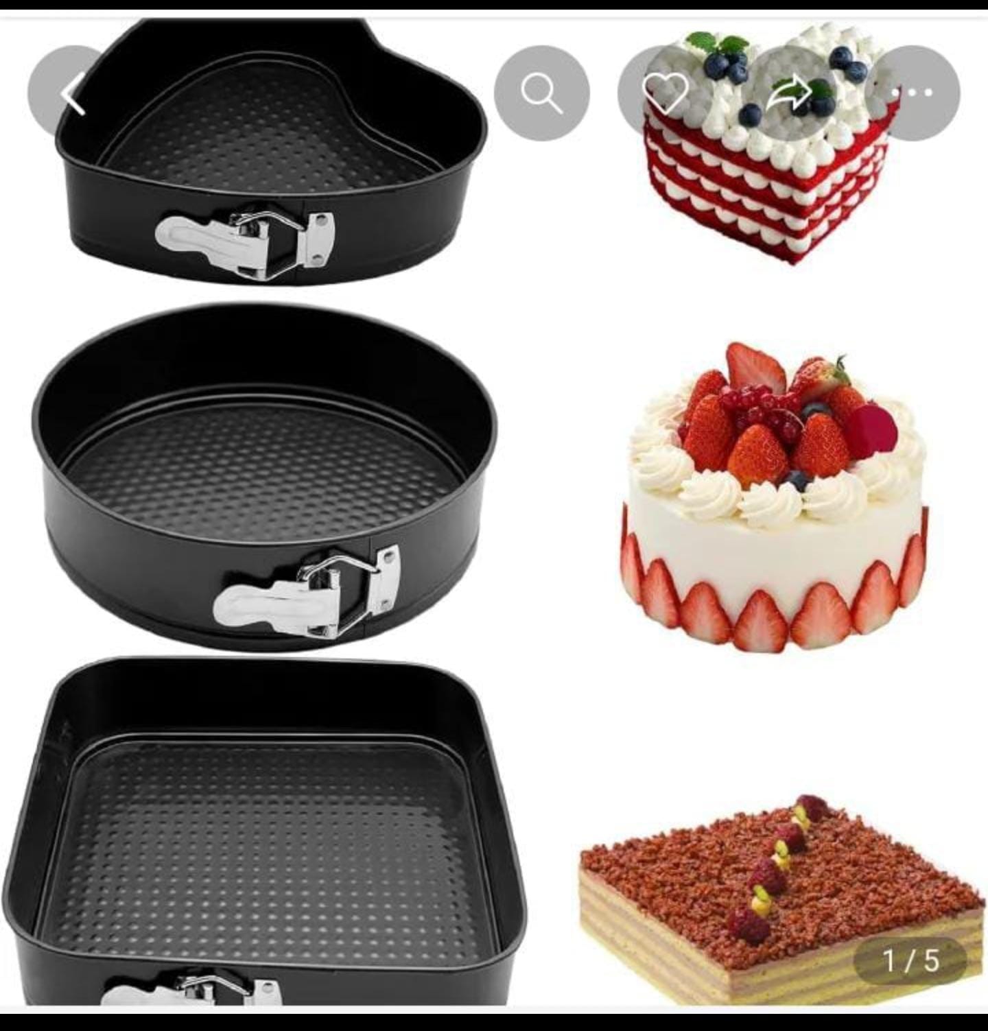 3pcs baking tins different shapesNon Stick finish Baking Tins Removable bottoms in spring form design ensure you can serve in style.