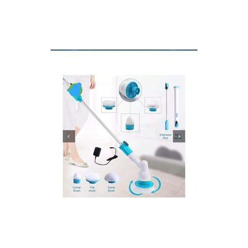 3 Heads Electric Spin/Tiles Scrubber Cleaning Brush with Adjustable Handle
