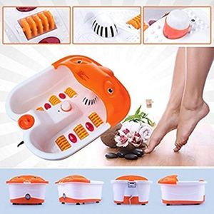 Professional Infrared Foot Spa Massager - Orange Footbath with Roller for Pain Relief & Relaxation