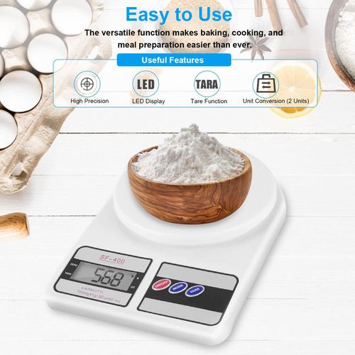 Digital Food Scale 10kg/1g Kitchen Scale For Cooking Baking with Accurate LCD Display
