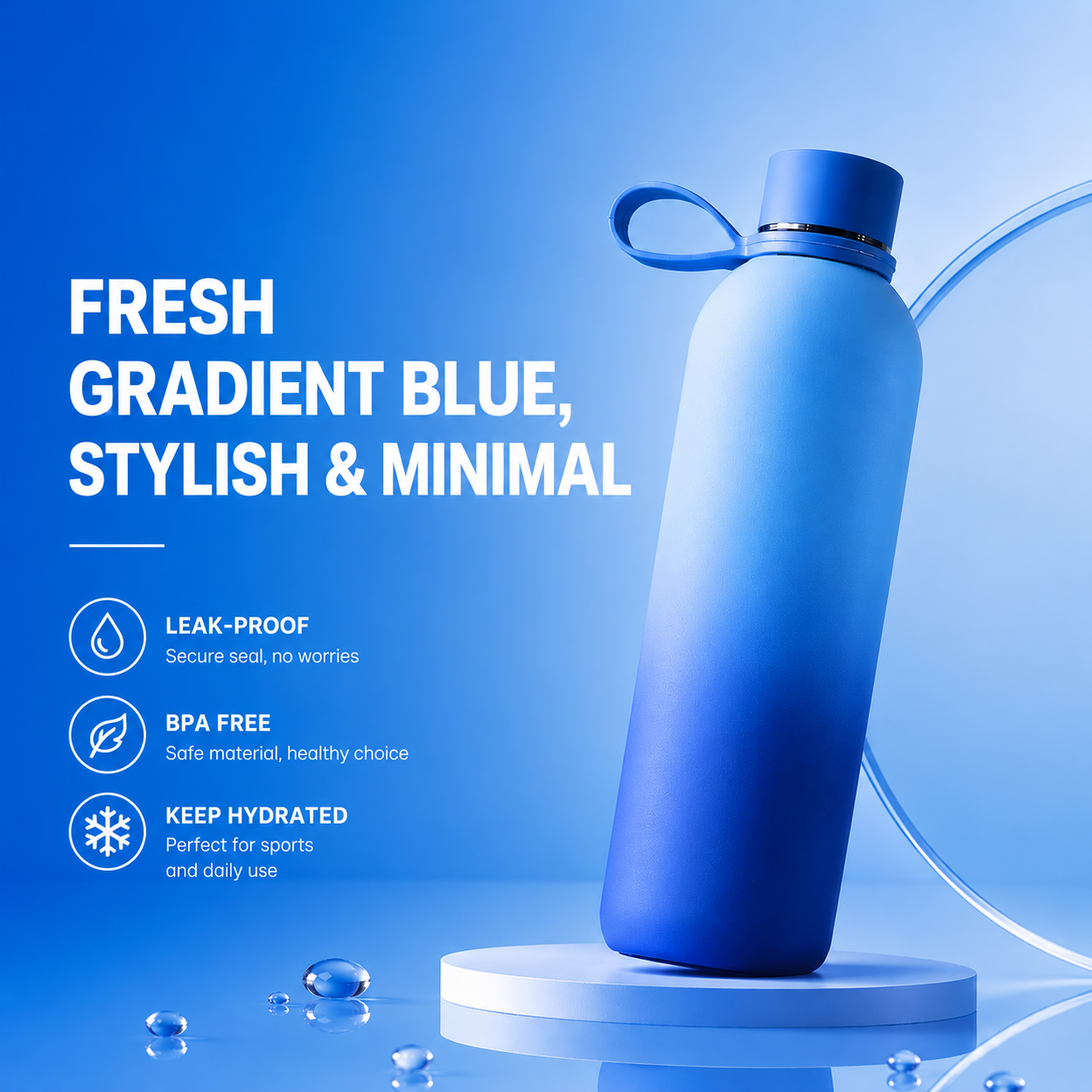 Premium Blue Water Bottle Leakproof with Handle - Large Capacity BPA Free Plastic Sports Thermos Flask for Gym, School & Outdoor Kenya