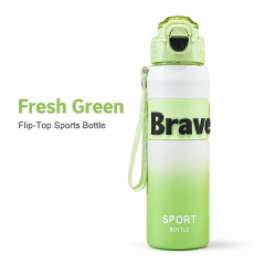 Brave Large Capacity Sports Water Bottle with Flip-Top Lid, Built-In Straw, Carry Strap and BPA-Free Material