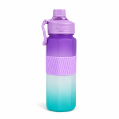 Sports Water Bottle - 1000ml Large Capacity Hexagonal Gym Fitness Flask with Pop-Up Lid, Silicone Grip Band & Carry Loop (1L)