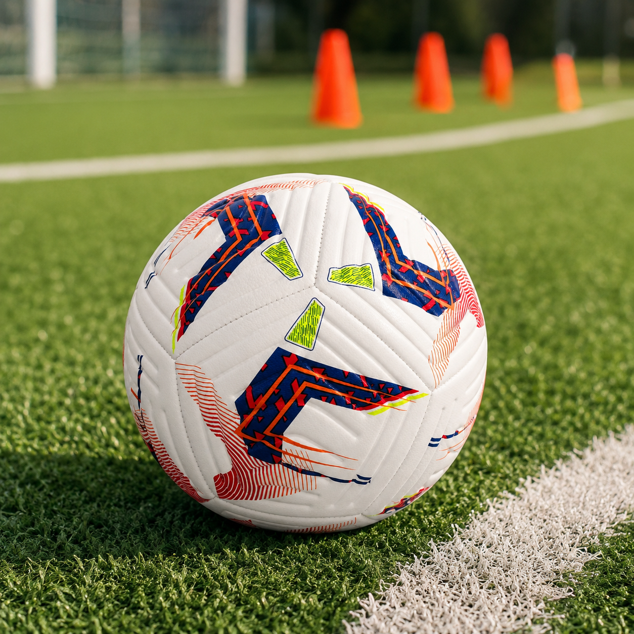 Premium Training Football - Size 5 High-Quality PU Leather Soccer Ball with Textured Surface & Reinforced Stitching for Practice & Casual Matches