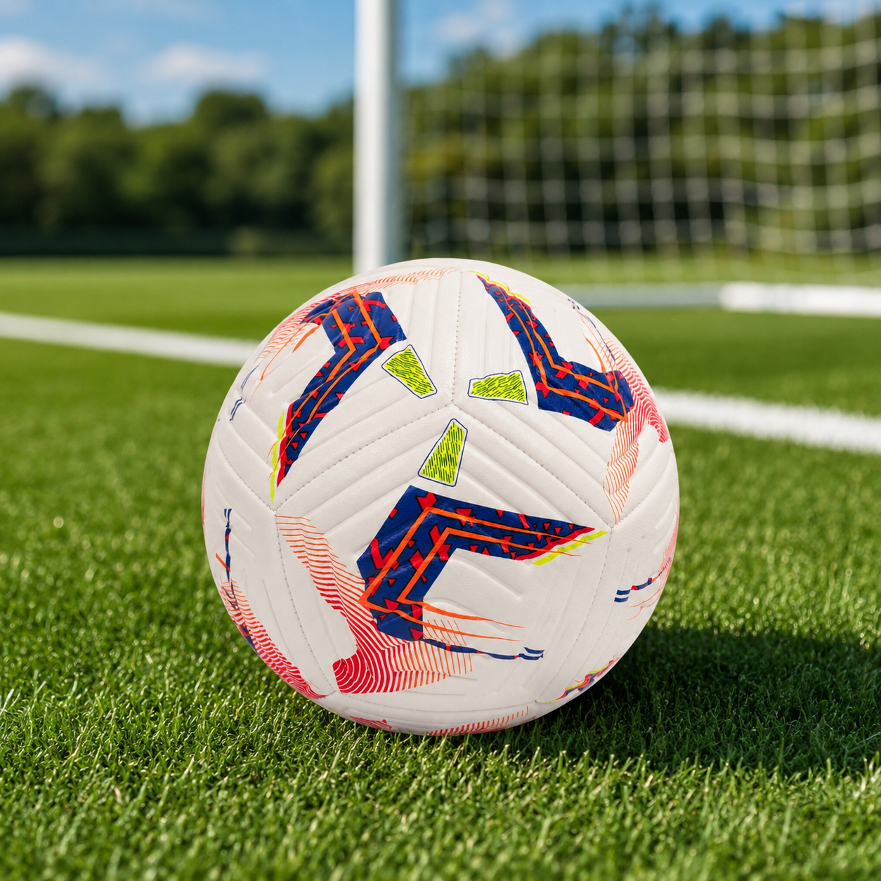 Premium Training Football - Size 5 High-Quality PU Leather Soccer Ball with Textured Surface & Reinforced Stitching for Practice & Casual Matches